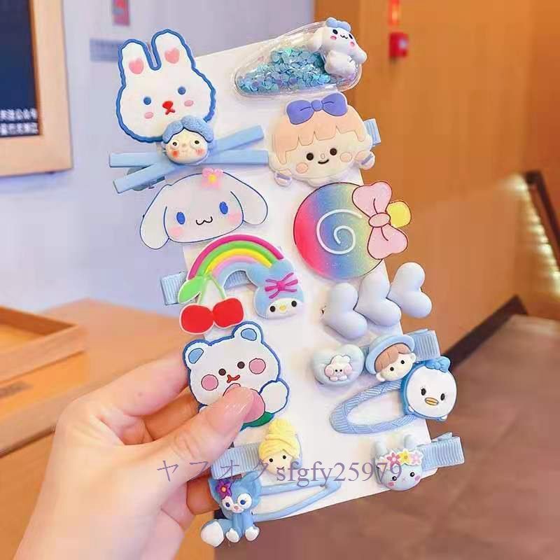 A233J* new goods popular pretty hair clip for children . stop patch n stop 14 point set lovely cute hair accessory / many сolor selection B