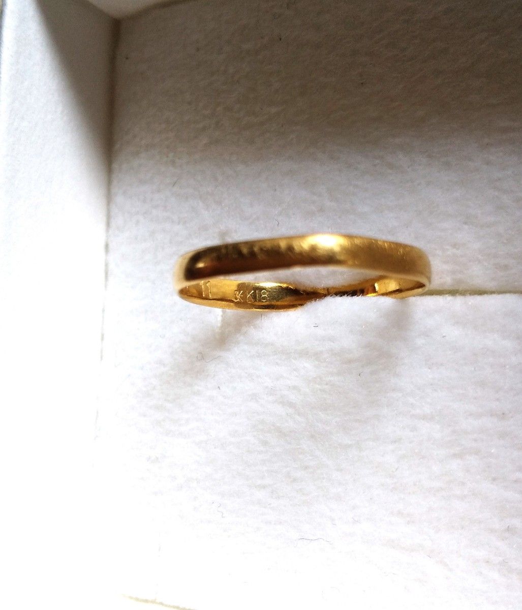 18金 リング 結婚指輪 18金 11号 イエローゴールド 金 貴金属 アクセサリー k18 刻印あり 指輪 ゴールドリング