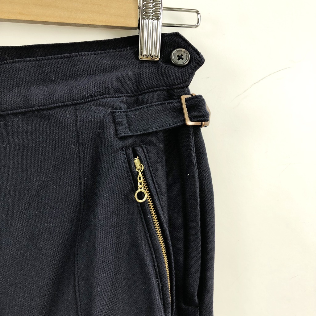 [ популярный ]RALPH LAUREN/ Ralph Lauren брюки боковой застежка-молния шерсть темно-синий размер 6 женский /S5740