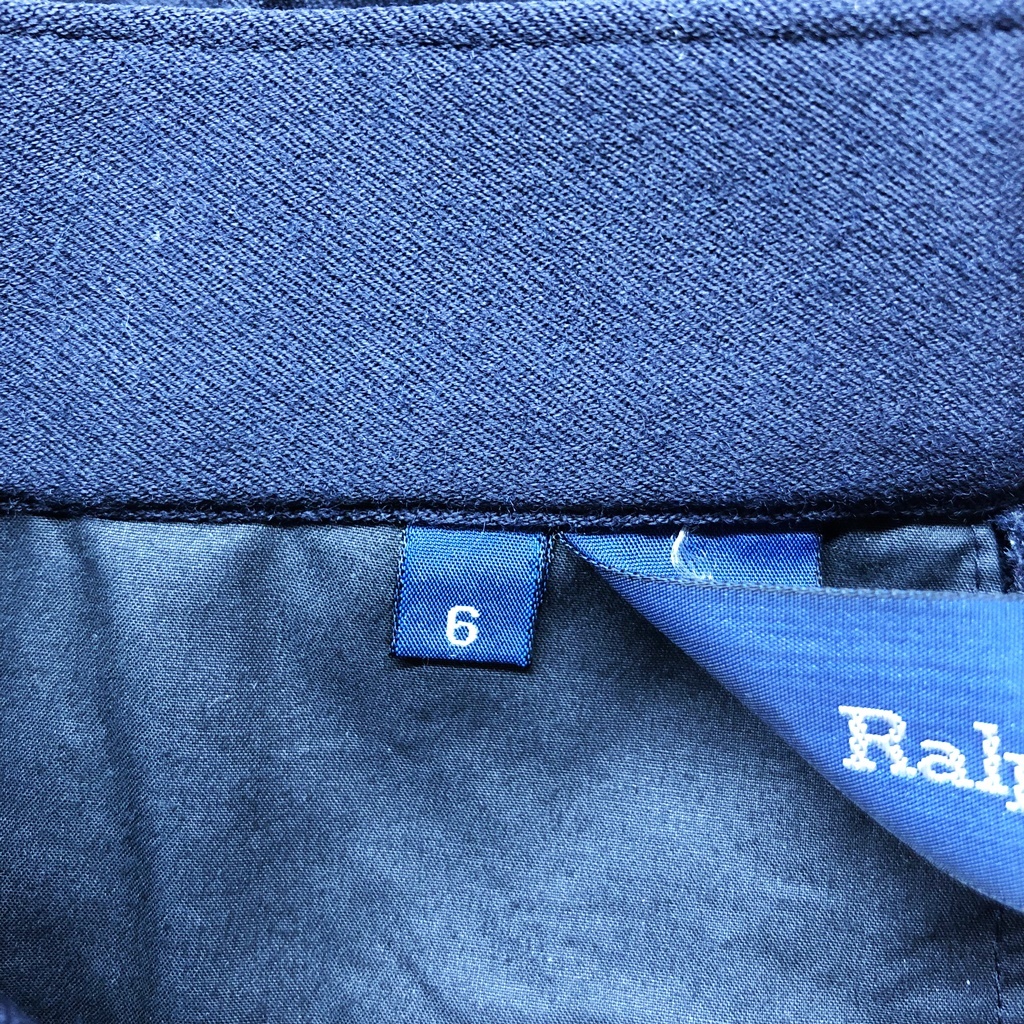 [ популярный ]RALPH LAUREN/ Ralph Lauren брюки боковой застежка-молния шерсть темно-синий размер 6 женский /S5740