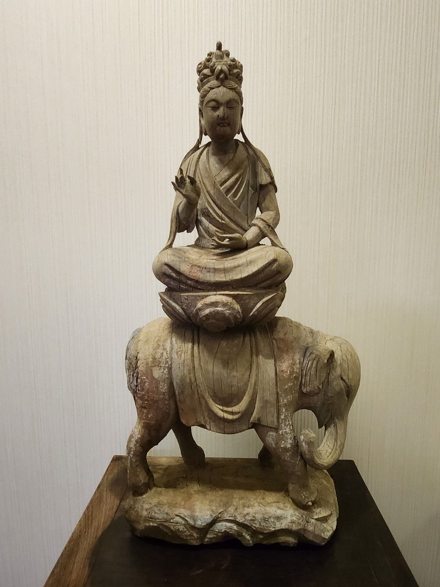 仏教美術 木彫 仏像 観音菩薩 骨董 観音様 中国美術 唐物 時代物