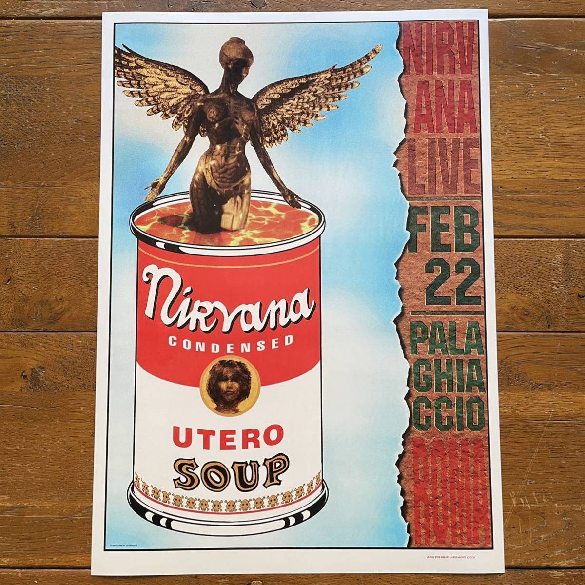  poster *niru burner (Nirvana)1994 Italy Rome *Kurt Cobain/ Cart *ko bar n/In Utero