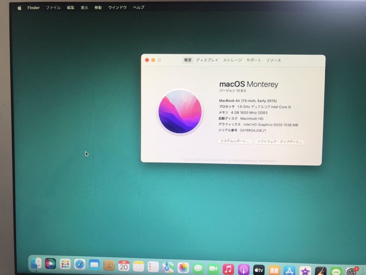 Apple MacBook Air A1466 Core I5 128SSD オフィス 2019 Windows 10