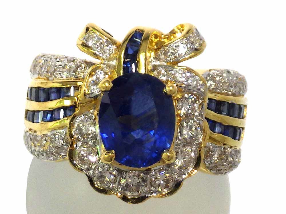 完璧 サファイア ダイヤモンドリング Ring Dia0.68ct 0.56ct Sapphire1