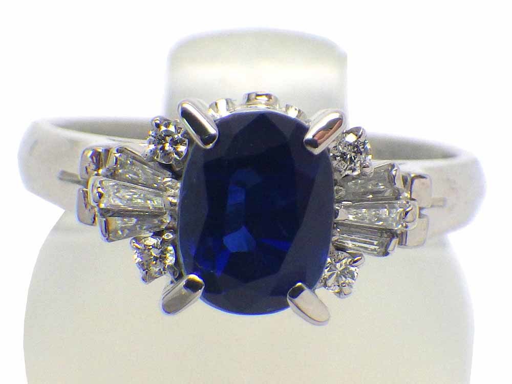 トップ ダイヤ/0.32ct 0.78ct サファイア/0.68ct 音羽屋□ K18YG 仕上