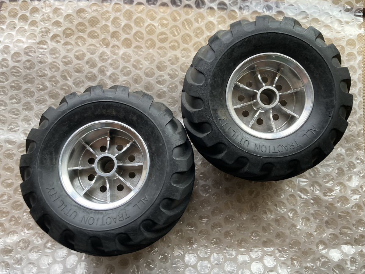 ○タミヤ RC オフロード タイヤ ホイール セット メッキホイール
