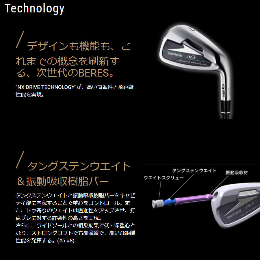 ★☆HONMA　“ BERES NX IRON ”　7～11 × VIZARD for NX 45(S)　新品☆★_画像6