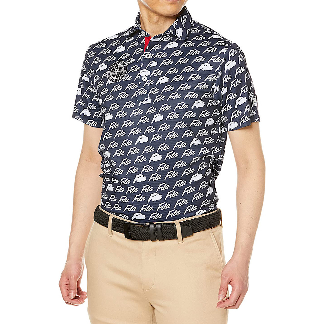 新品 フィラ ゴルフ 半袖 ポロシャツ Lサイズ ネイビー 紺 742-602