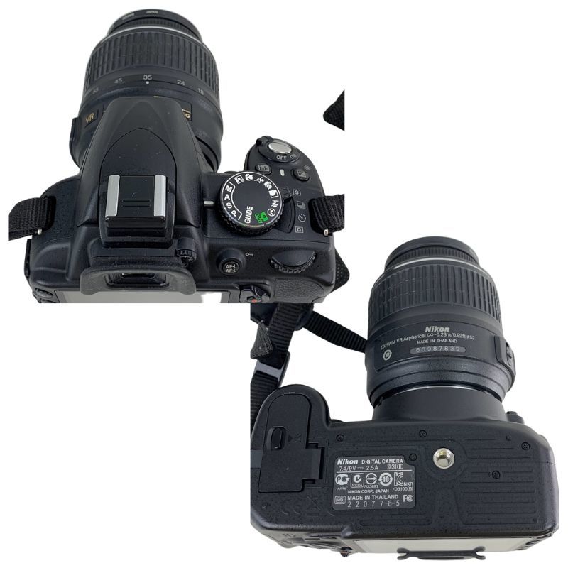 【1円スタート】K1883 Nikon ニコン D3100 デジタル一眼レフカメラ AF-S DX NIKKOR 18-55mm 1:3.5-5.6G レンズ セット 動作確認済みの画像4