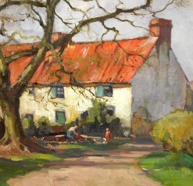  Edward *m- knee [ red roof. house ]* oil painting 8 number * autograph autograph have * man Cesta - art gallery place warehouse! England author! frame 