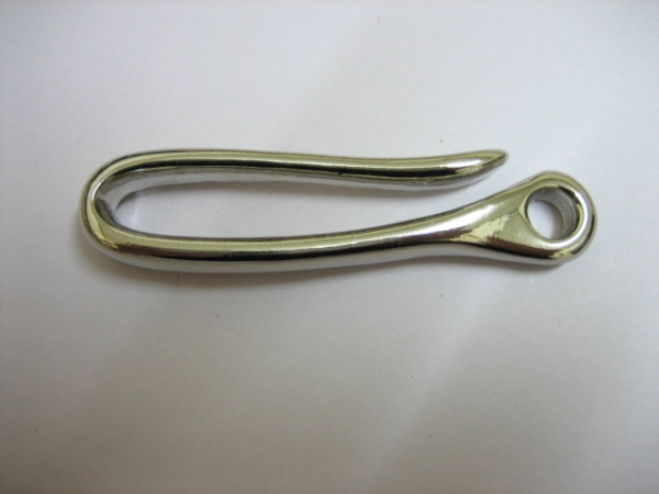 真鍮製　ベルトフック　キーフック　Ｌサイズ　ニッケル　＋　真鍮製二重リング　ニッケル_画像1