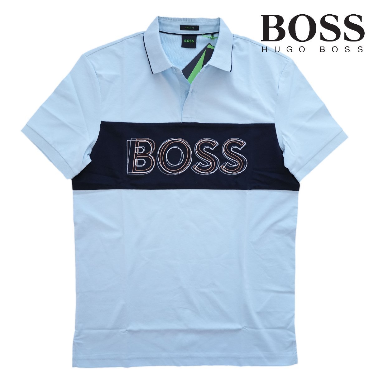 * new goods * Hugo Boss * refreshing ..BOSSte Caro go polo-shirt short sleeves T-shirt S light blue *HUGO large . sho flat favorite Polo neck 