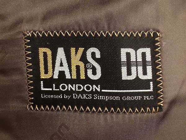 美品*DAKS ダックス*ブラウン系格子柄*ウール100％*メンズ*2釦*テーラードシングルツイードジャケット*98AB6*175*秋冬_画像3