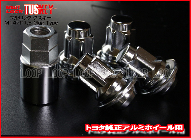 【KYO-EI】レクサスLS460/LS600/LC500 純正アルミホイール用 平面座 タスキー ロックナット 21HEX M14ｘP1.5 1セット T641_画像1