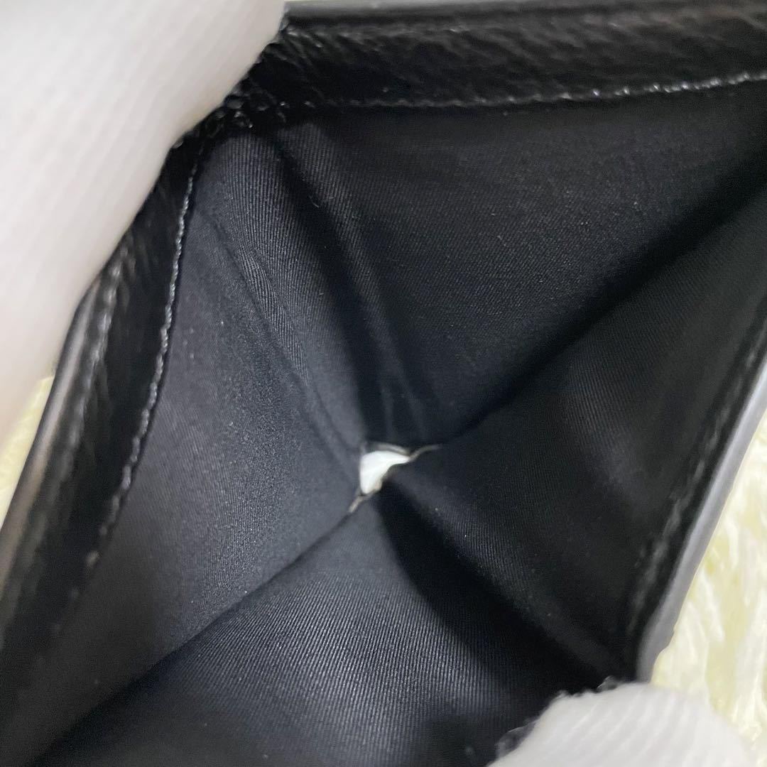 【極美品】ポールスミス ミニ財布 コンパクトウォレット マルチストライプ Paul Smith スマートウォレット 二つ折り財布 ブラック 黒