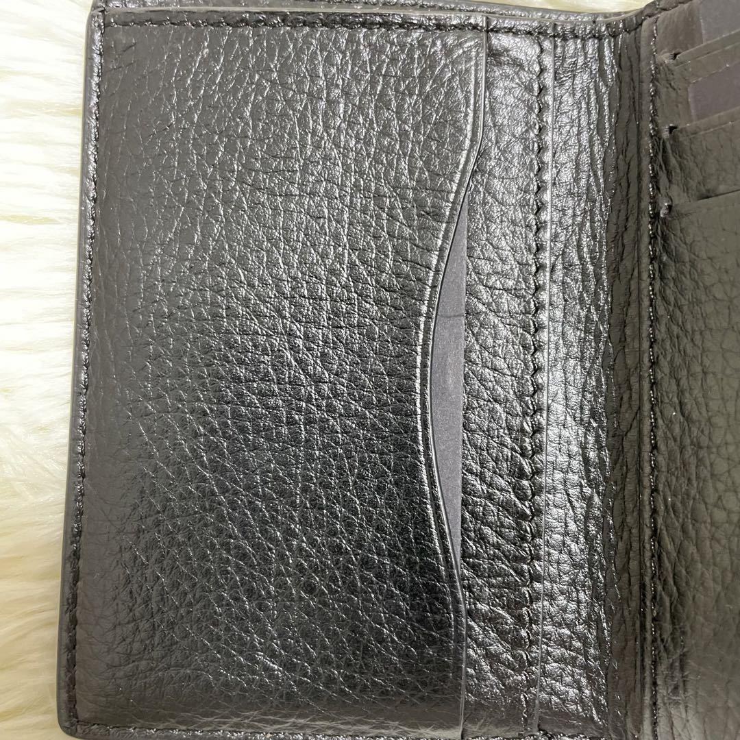 【極美品】ポールスミス ミニ財布 コンパクトウォレット マルチストライプ Paul Smith スマートウォレット 二つ折り財布 ブラック 黒