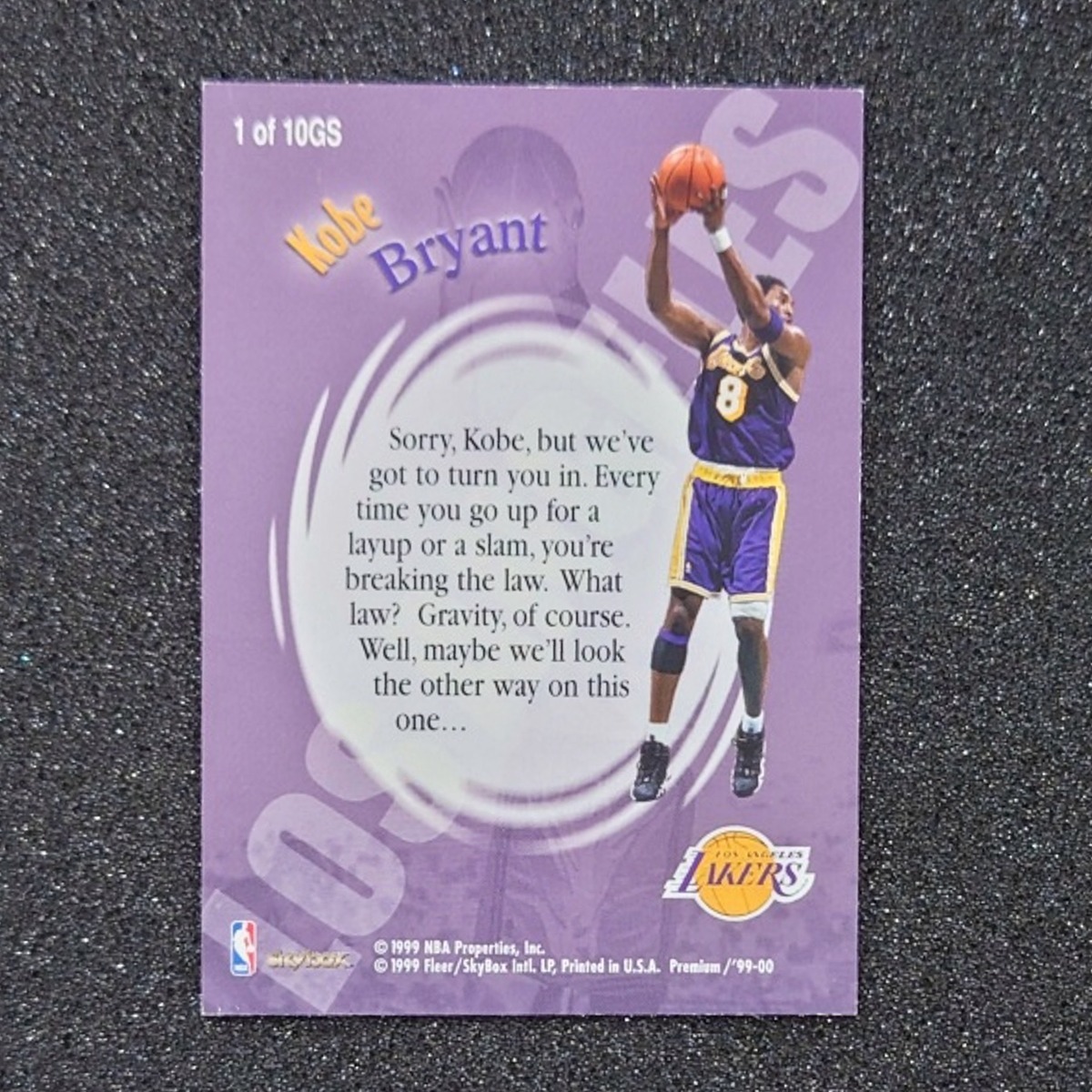 ◆【NBA KOBE card】Kobe Bryant Skybox Premium Good Stuff card#1of10GS　◇コービー・ブライアント ロサンゼルス・レイカーズ_画像2