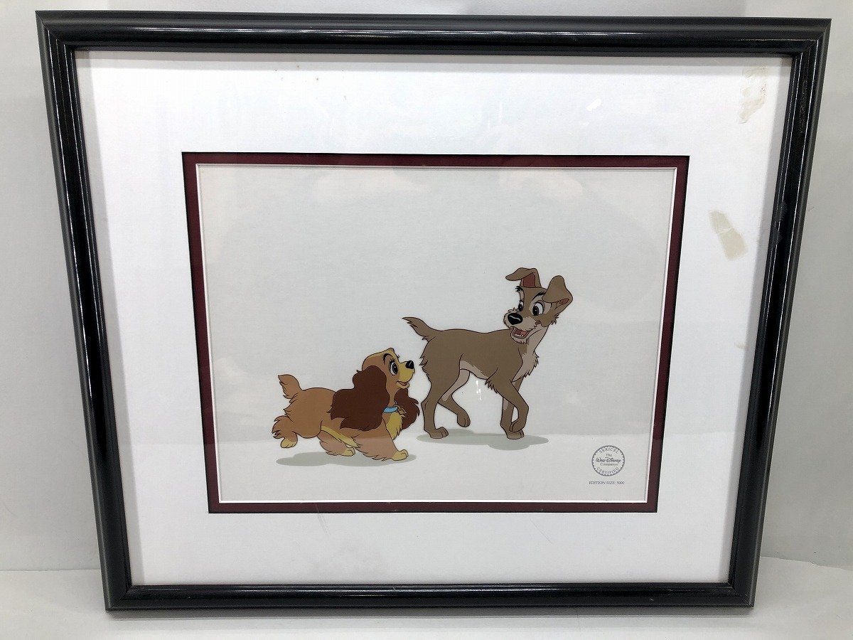 額装品 ディズニー 「Lady and the Tramp」 セリグラフ セル画 限定