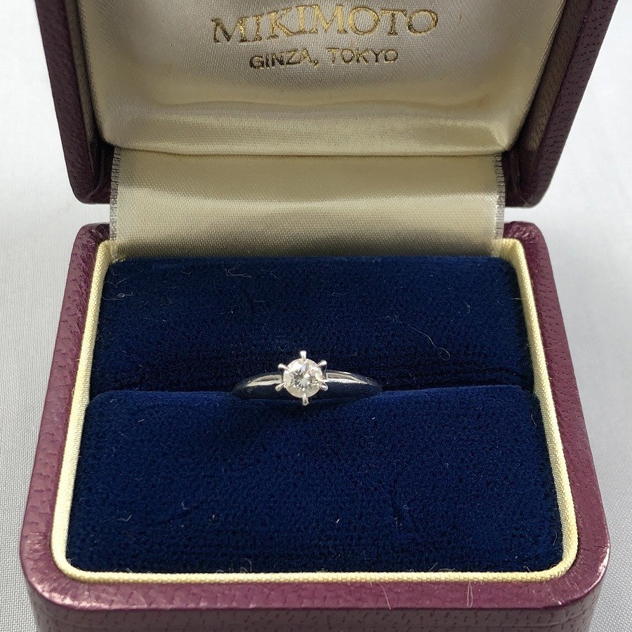 大注目 1粒ダイヤ リング プラチナ Pt900 ミキモト MIKIMOTO 計0.28ct