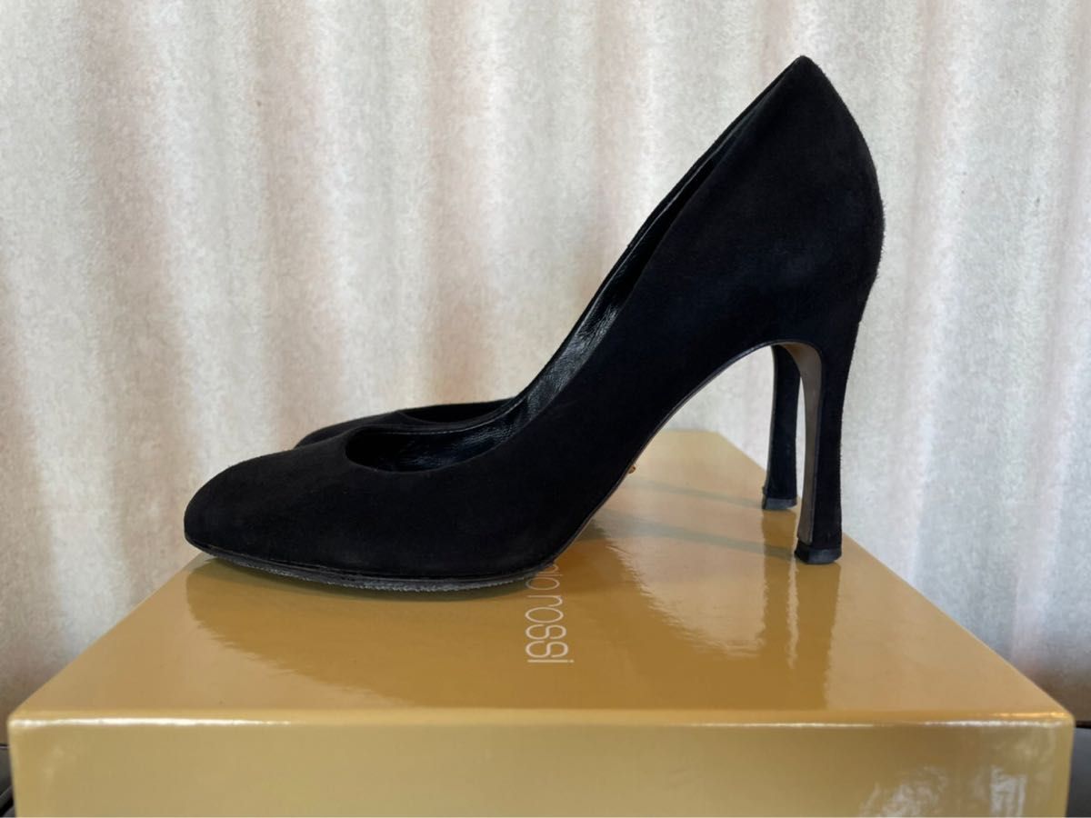 SergioRossi セルジオロッシ パンプス スエード 黒 black 34 Scarpe Donna Pump 21cm