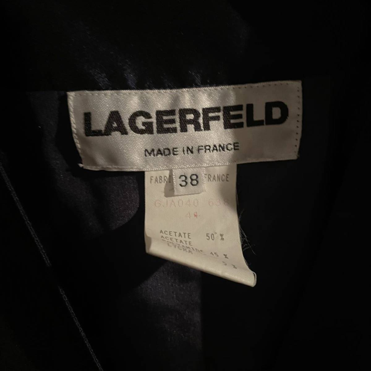 80s CHANEL デザイナー LAGERFELD ボレロ フランス製 38サイズ KARL カールラガーフェルド 元シャネルの画像5