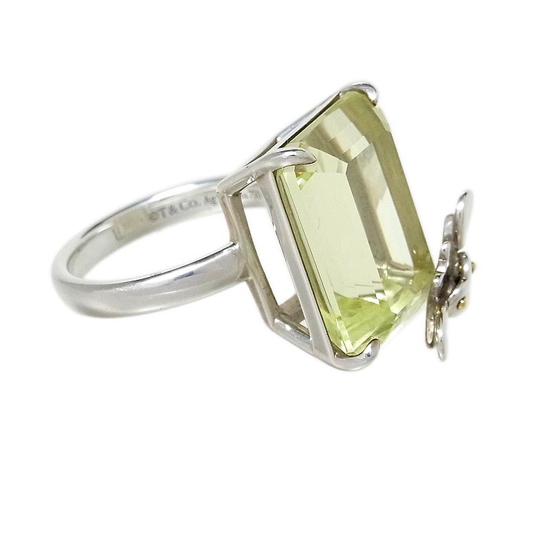  Tiffany TIFFANY&CO Retun to Tiffany Rav bagz yellow quartz Be ring K18WG/925SV jewelry used 