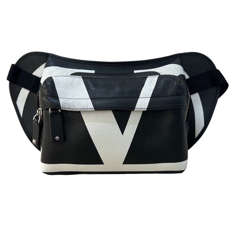 ヴァレンティノ VALENTINO ウエストバッグ ブラック×ホワイト ウエスト