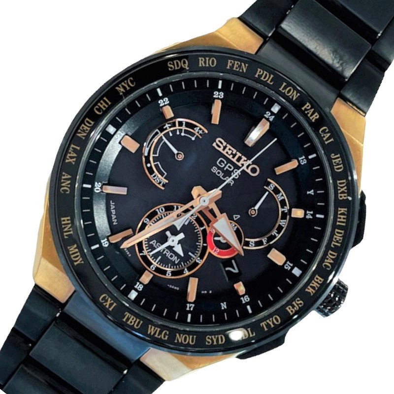 ヤフオク! - セイコー SEIKO アストロン GPSソーラー電波 ブラ...