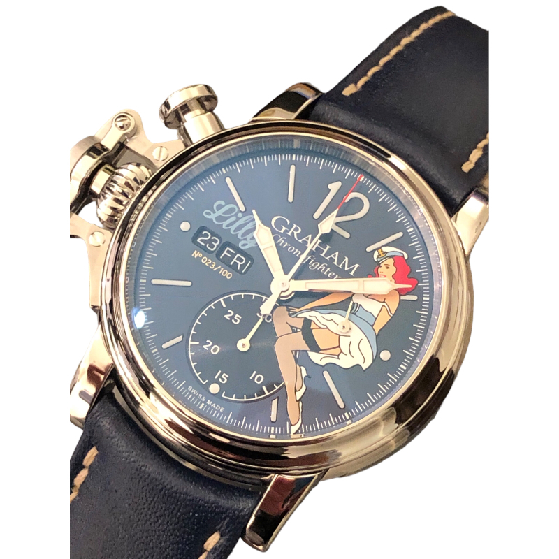 グラハム GRAHAM クロノファイターヴィンテージノーズアート 2CVAS.U05A.L129S ブルー 腕時計 メンズ 