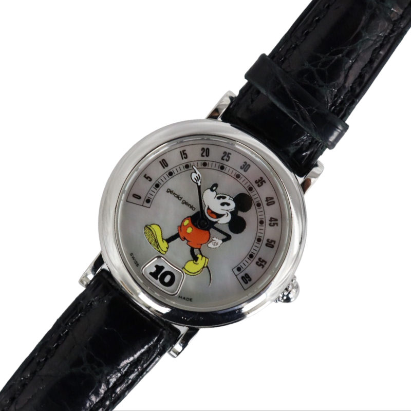 ジェラルド・ジェンタ Gerald Genta レトロファンタジー ミッキーマウス G3622 ホワイトシェル 腕時計 レディース 中古