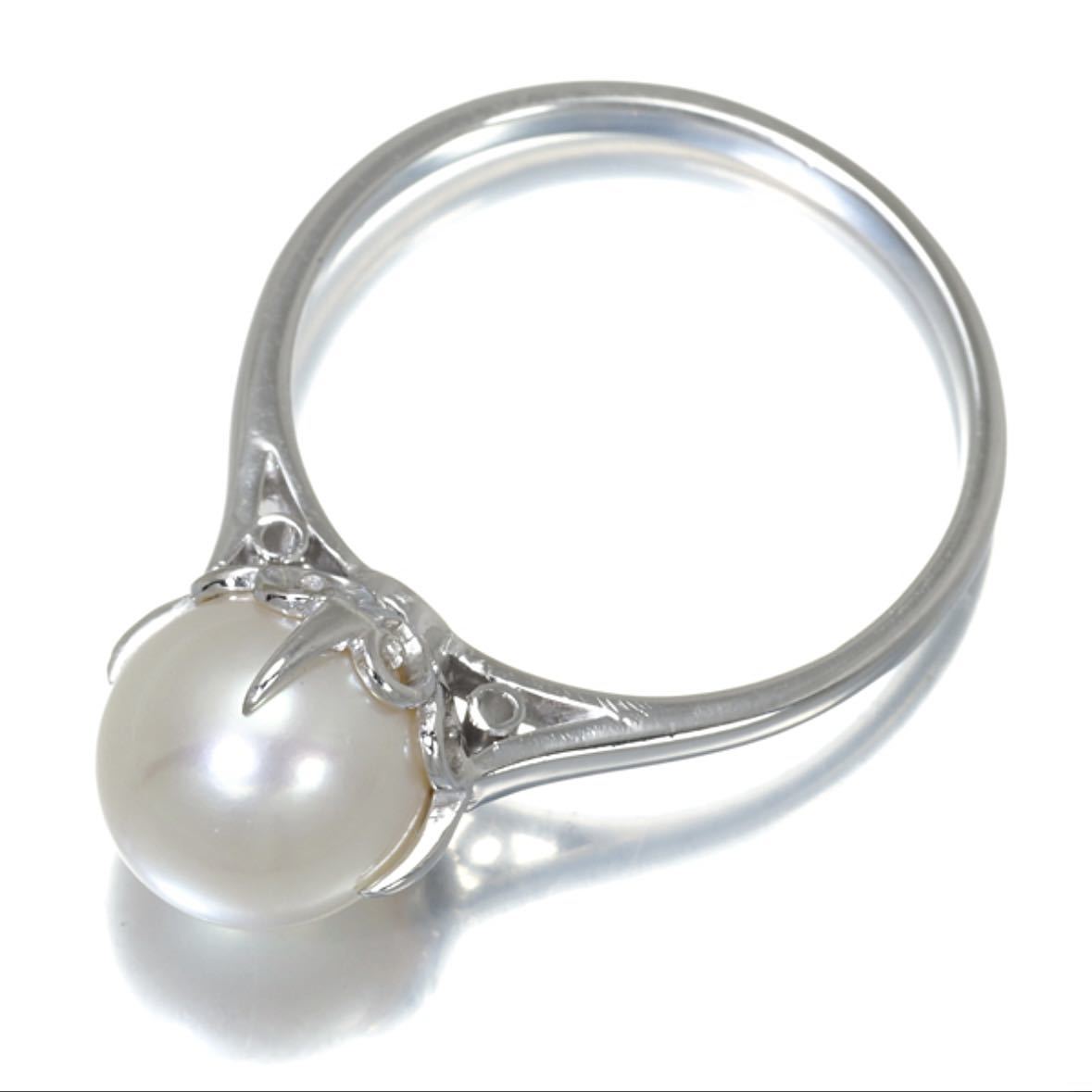 MIKIMOTO ミキモト K14WG パールリング 真珠 指輪 | alfasaac.com