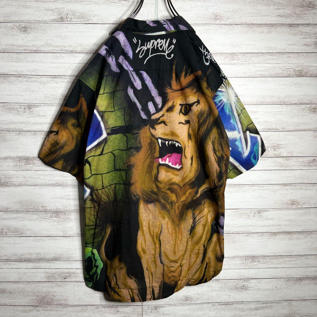 入手困難 】シュプリーム 総柄 半袖シャツ 18SS Lions Den Shirt 入手困難 】シュプリーム 総柄 半袖シャツ 18SS Lions Den Shirt