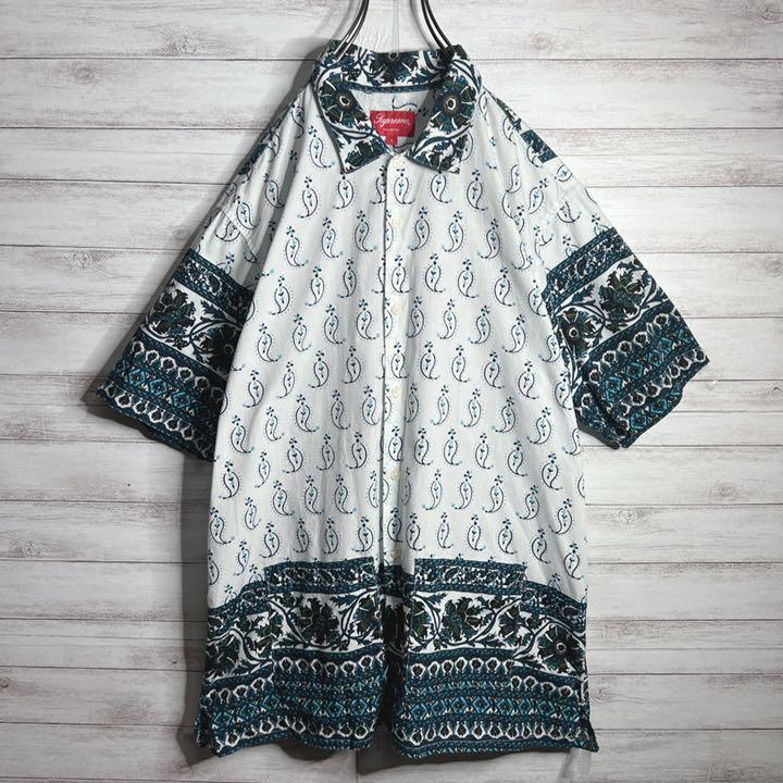 入手困難!!】シュプリーム 14SS Nairobi Shirt ペイズリー柄 半袖