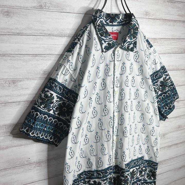 入手困難!!】シュプリーム 14SS Nairobi Shirt ペイズリー柄 半袖