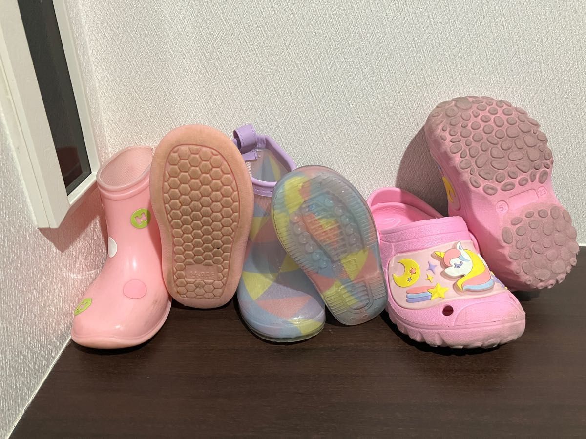 ベビー靴 8足セット　長靴　レインブーツ　13㎝〜15㎝　女の子用　サンダル　ハッカ