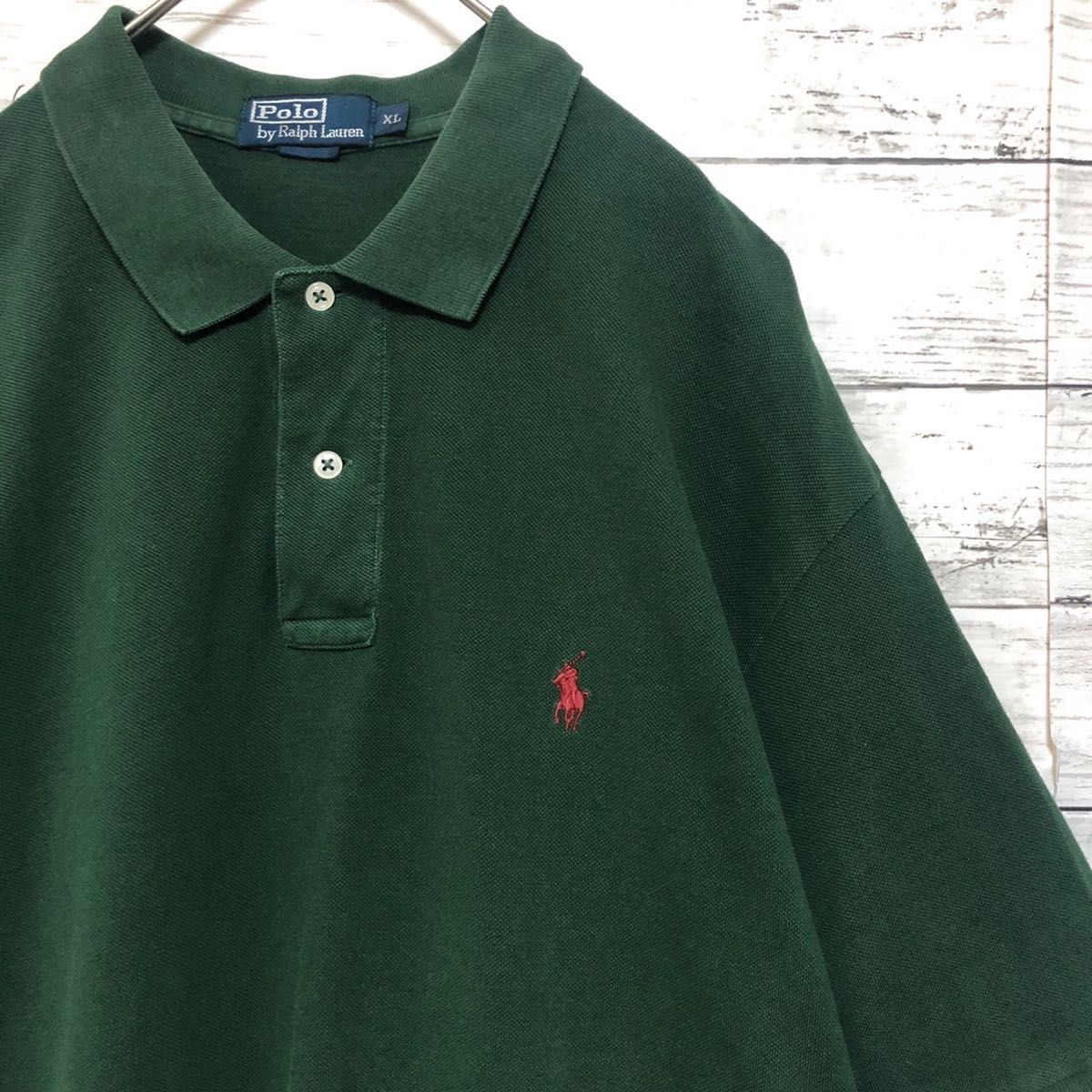 【人気カラー】緑 深緑 XL ポロ ラルフローレン ポロシャツ グリーン 刺繍
