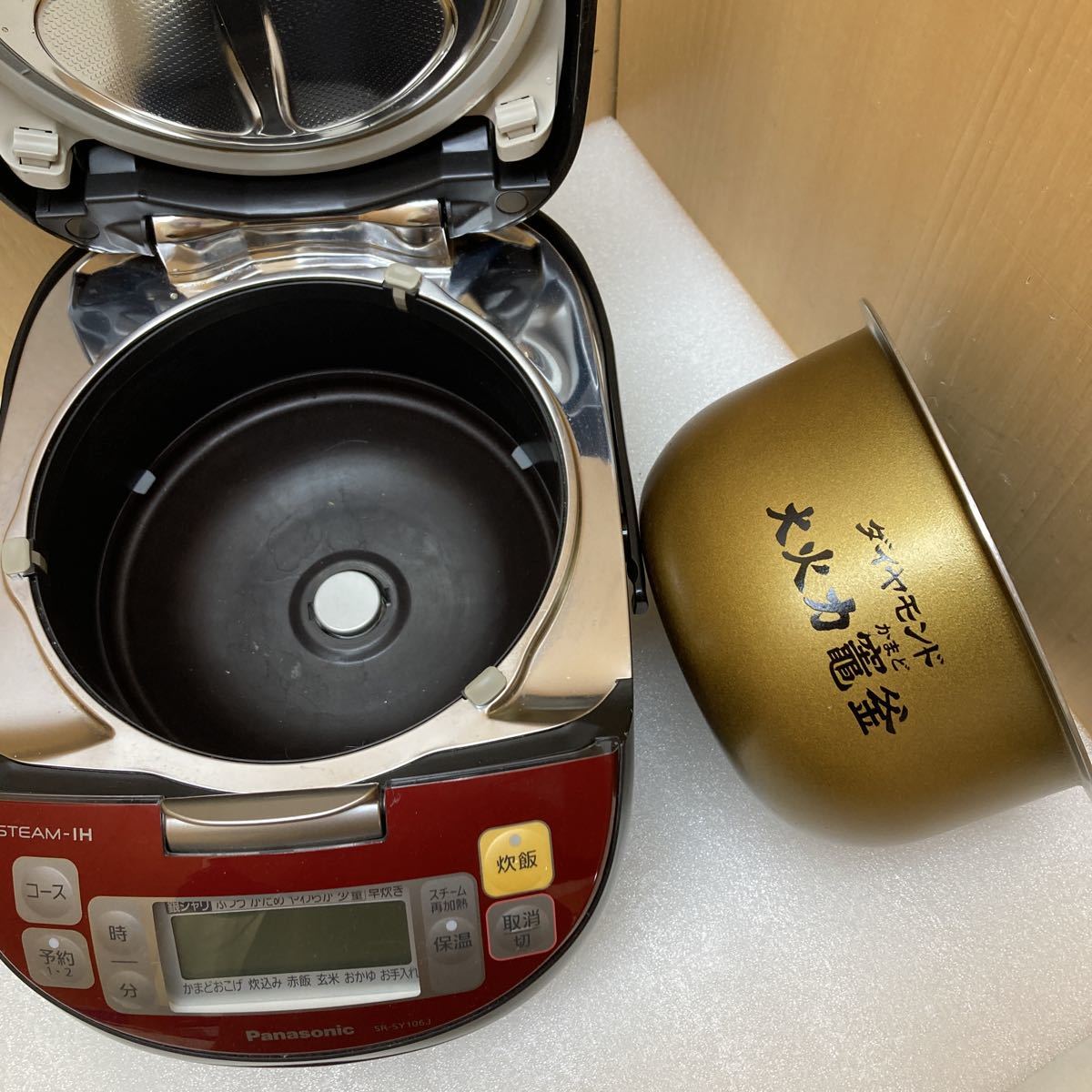 YK3496 Panasonic パナソニック スチーム IHジャー炊飯器 SR-SY106J 2017年製　通電確認済み　現状品　0526_画像6