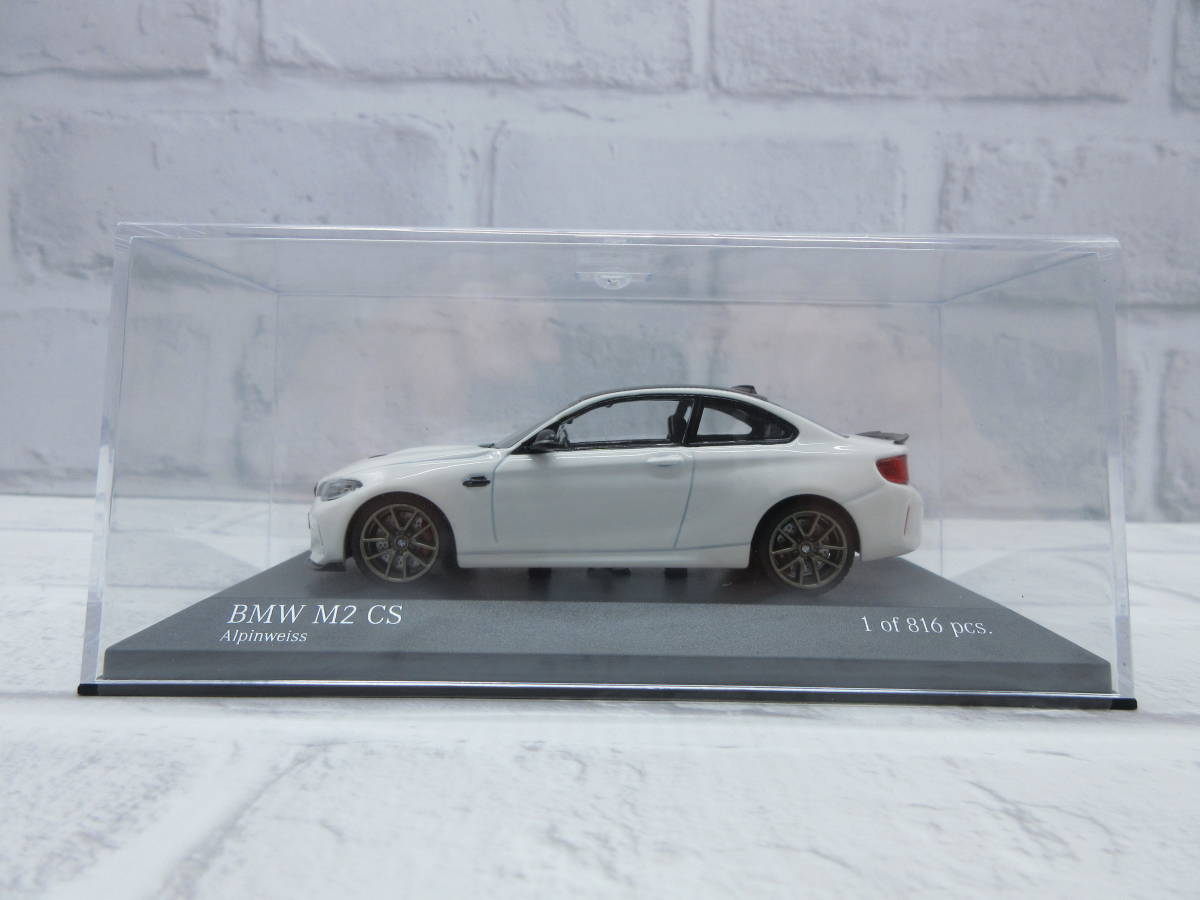 ミニカー　1/43　ミニチャンプス　BMW　M2　CS　2020　アルピンホワイト　ゴールドホイール　モデルカー_画像2