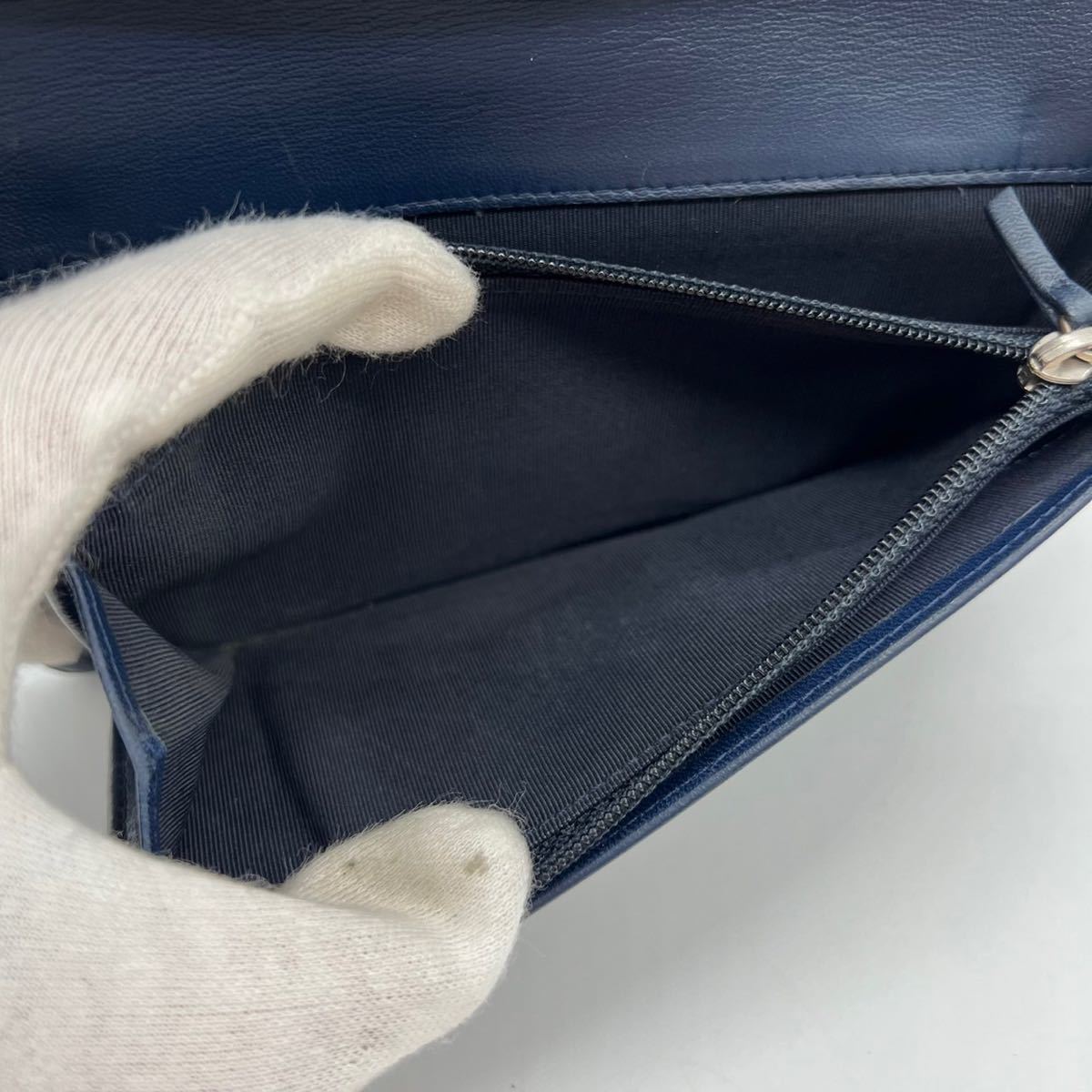 美品!シャネル ラムスキン マトラッセ 長財布 ネイビー | itscl.cl