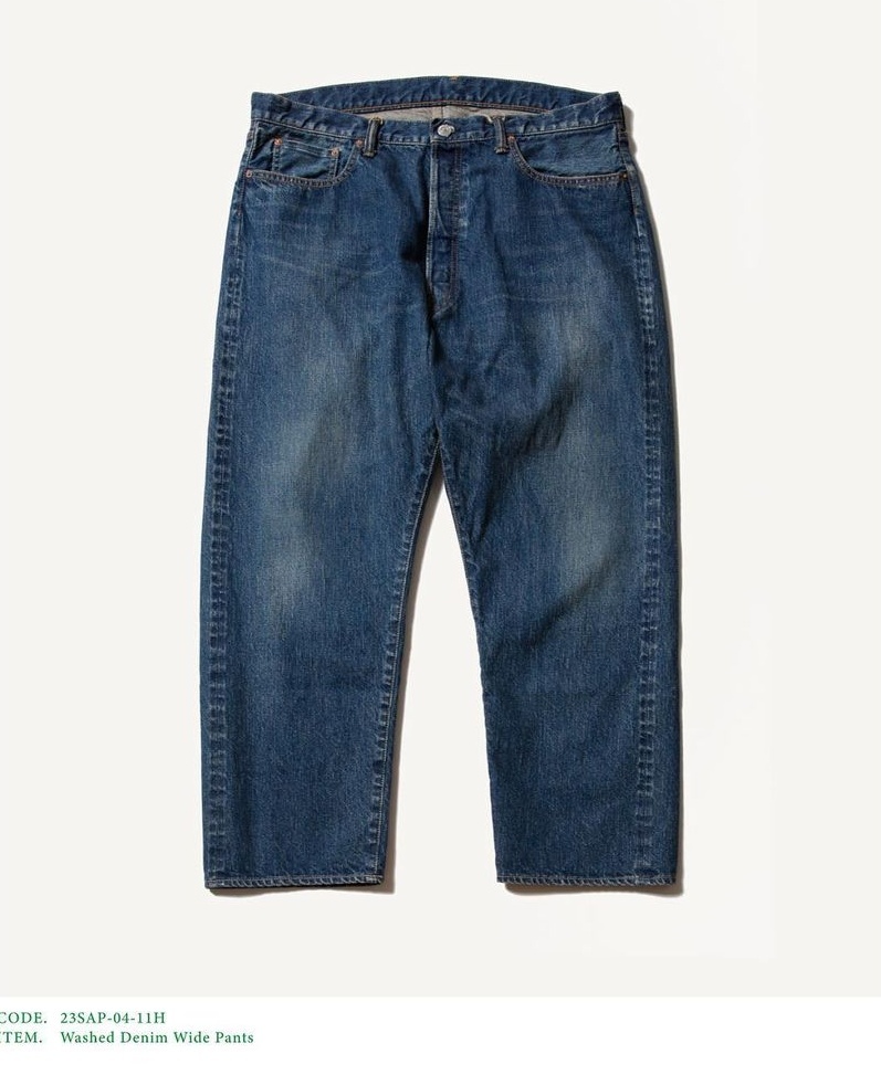 A.PRESSE/アプレッセ】 Washed Denim Wide Pants 23SAP-04-11H 34 新作