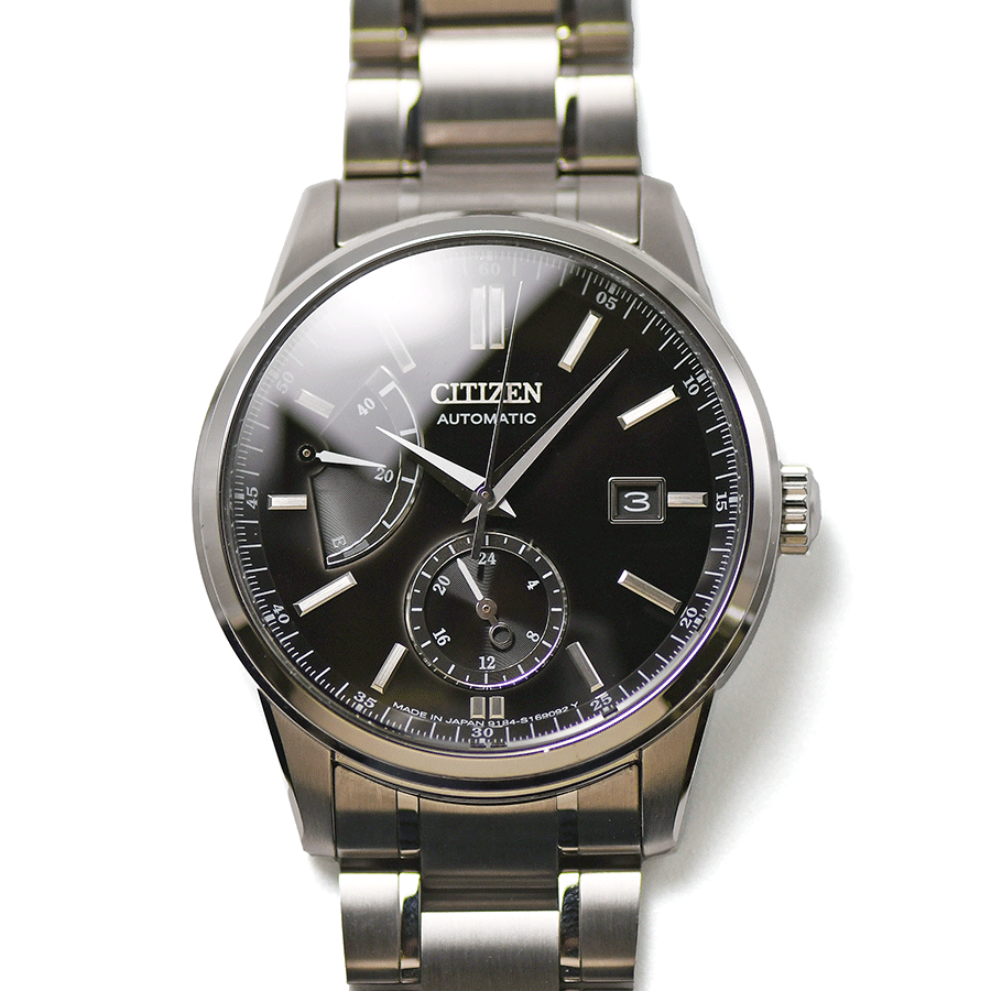 CITIZEN シチズンコレクション メカニカル NB3001-53E 自動巻 パワーリザーブ表示 ブラック 黒文字盤 メンズ 紳士用 男性用 腕時計 中古