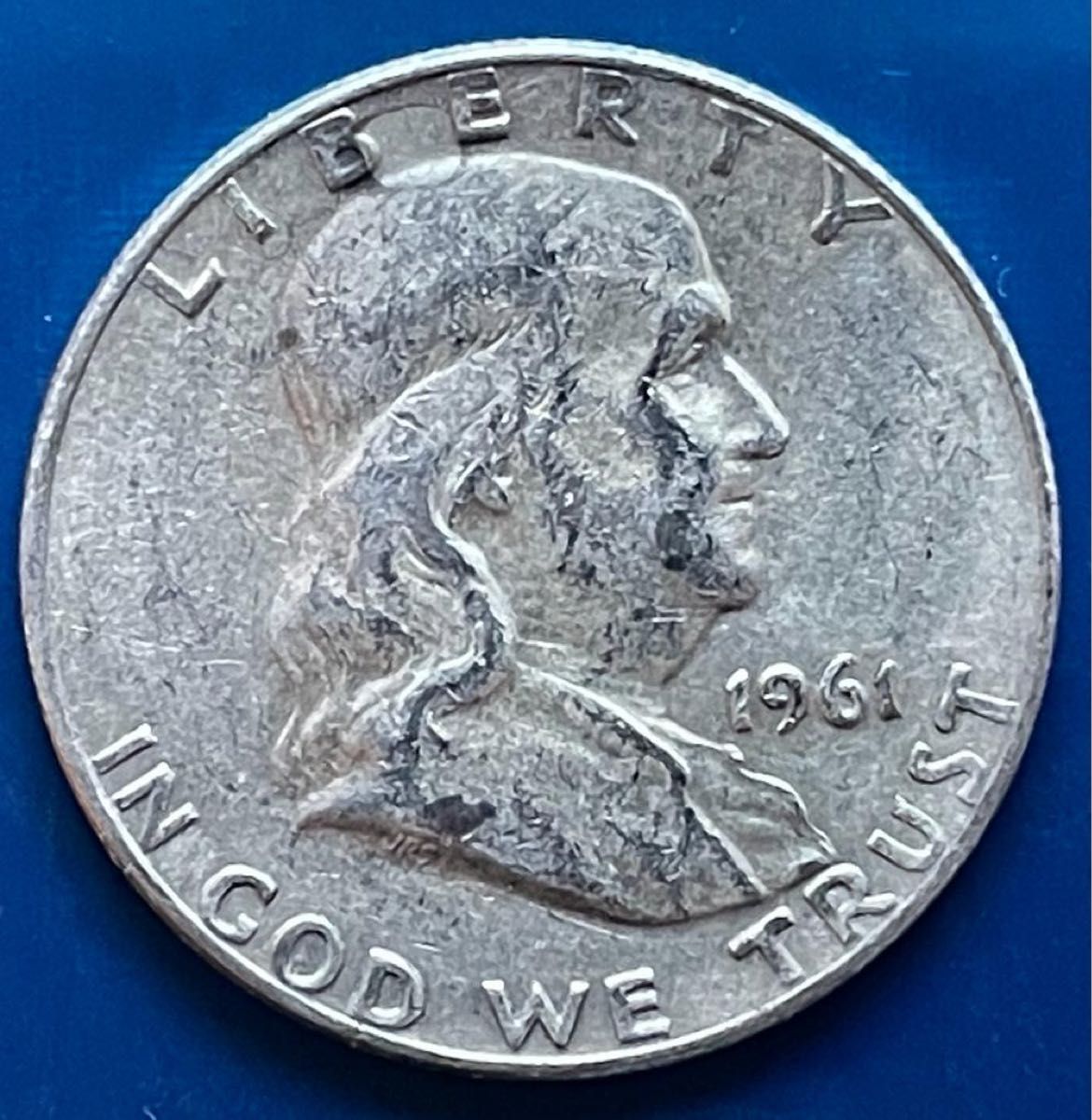 アメリカ　フランクリン　50セント銀貨　1961年