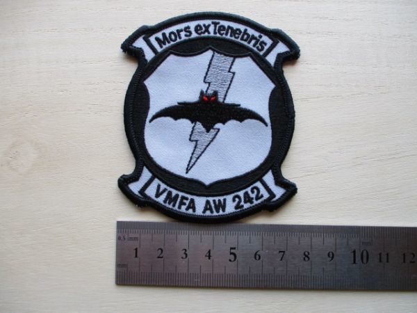 【送料無料】アメリカ海兵隊242 SQUADRONパッチVMFA-242ワッペン/batsコウモリ岩国基地patch米海兵隊USMC LightningIIステルス戦闘機 M81_画像7