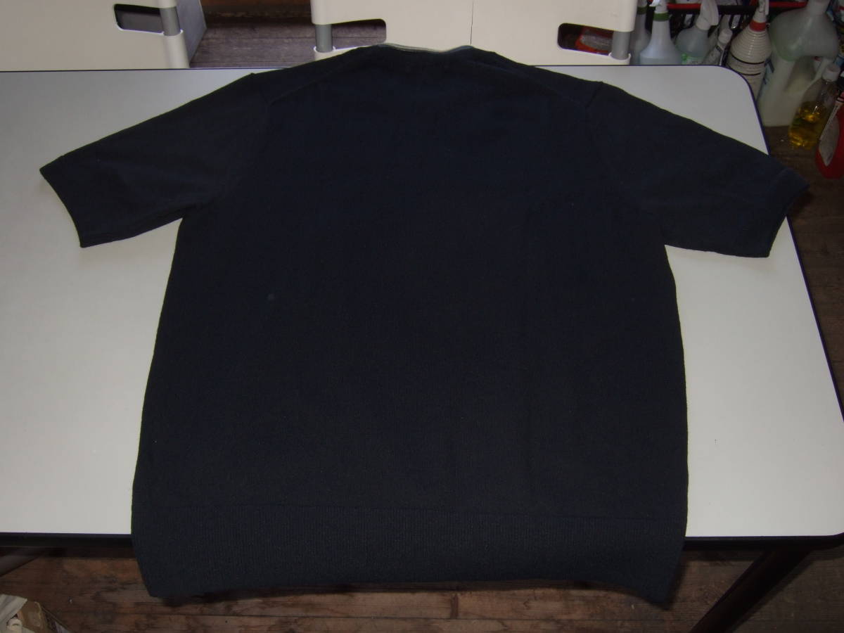 【未使用品】JWアンダーソン ユニクロ リネンコットンクルーネックセーター 半袖 Mサイズ【ネイビー】の画像2