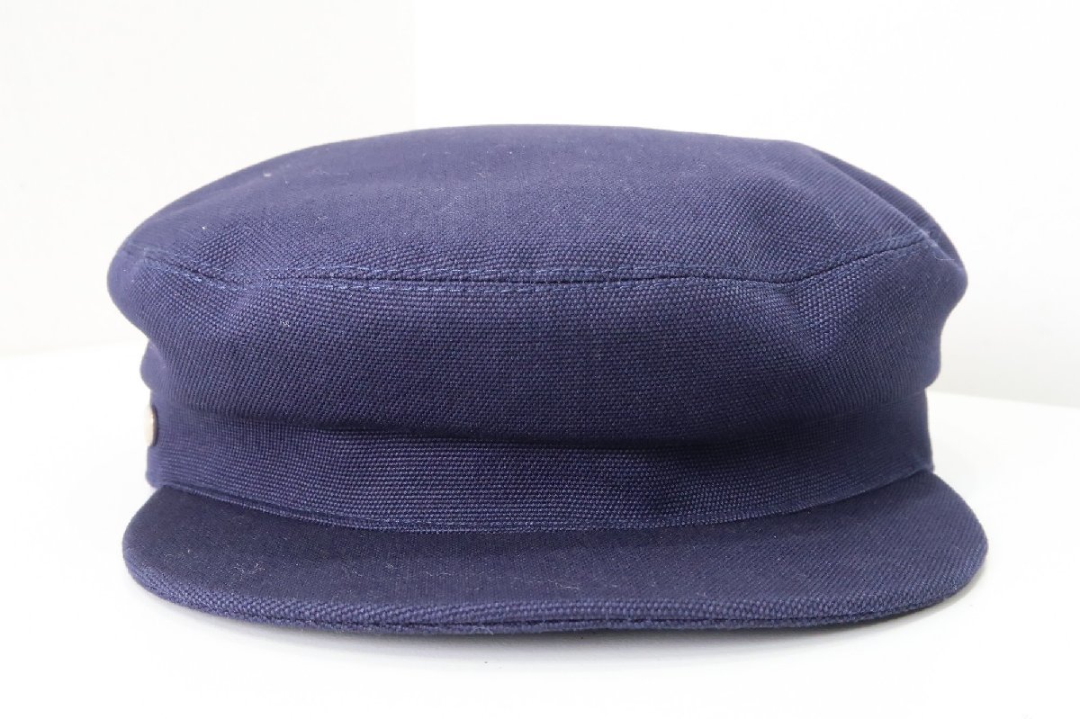 21年春夏 新品 エルメス レディース ハット 帽子 キャップ 56 ネイビー