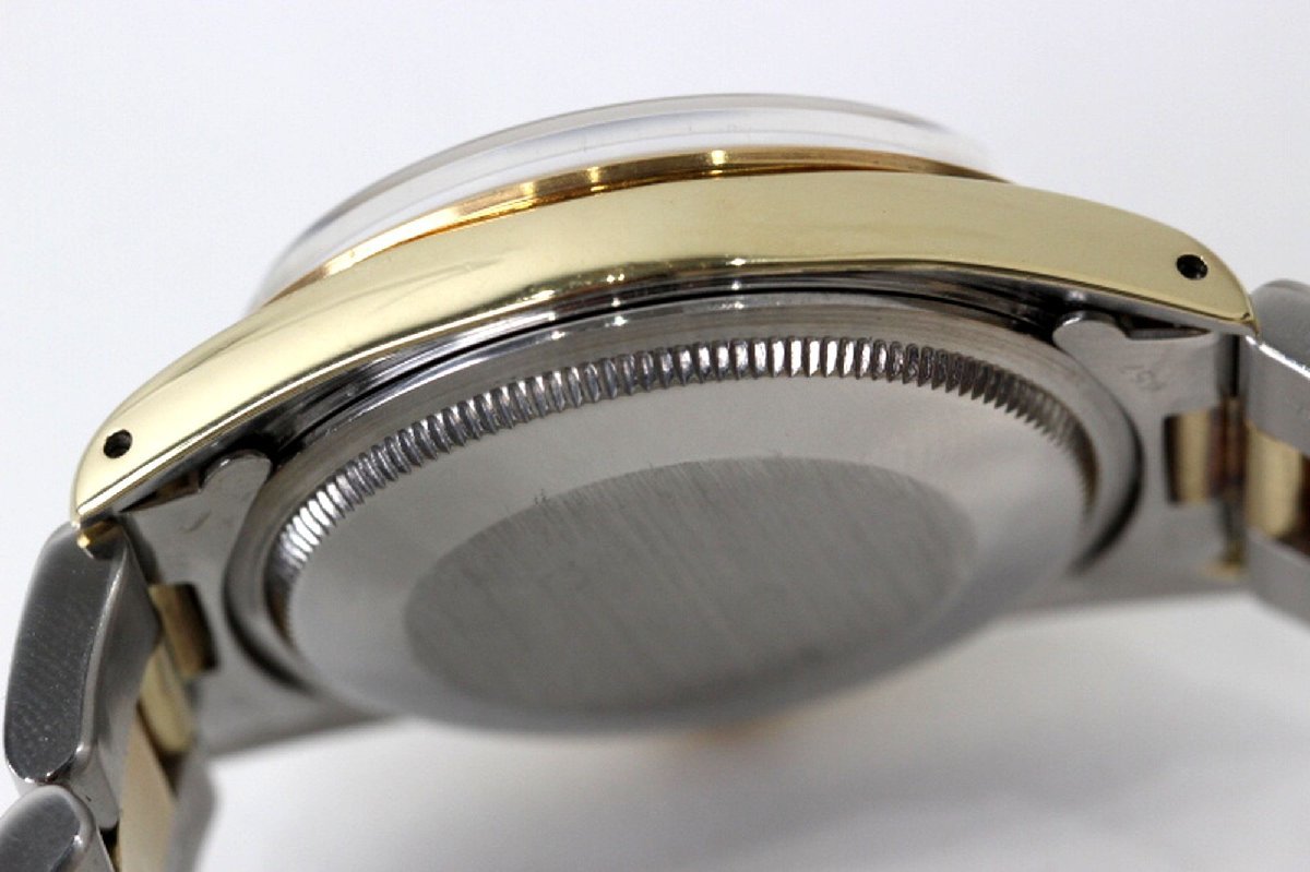 K18YGコンビ 磨き済 超美品 ロレックス 1550 青文字盤 メンズ オイスターパーペチュアル 自動巻 時計