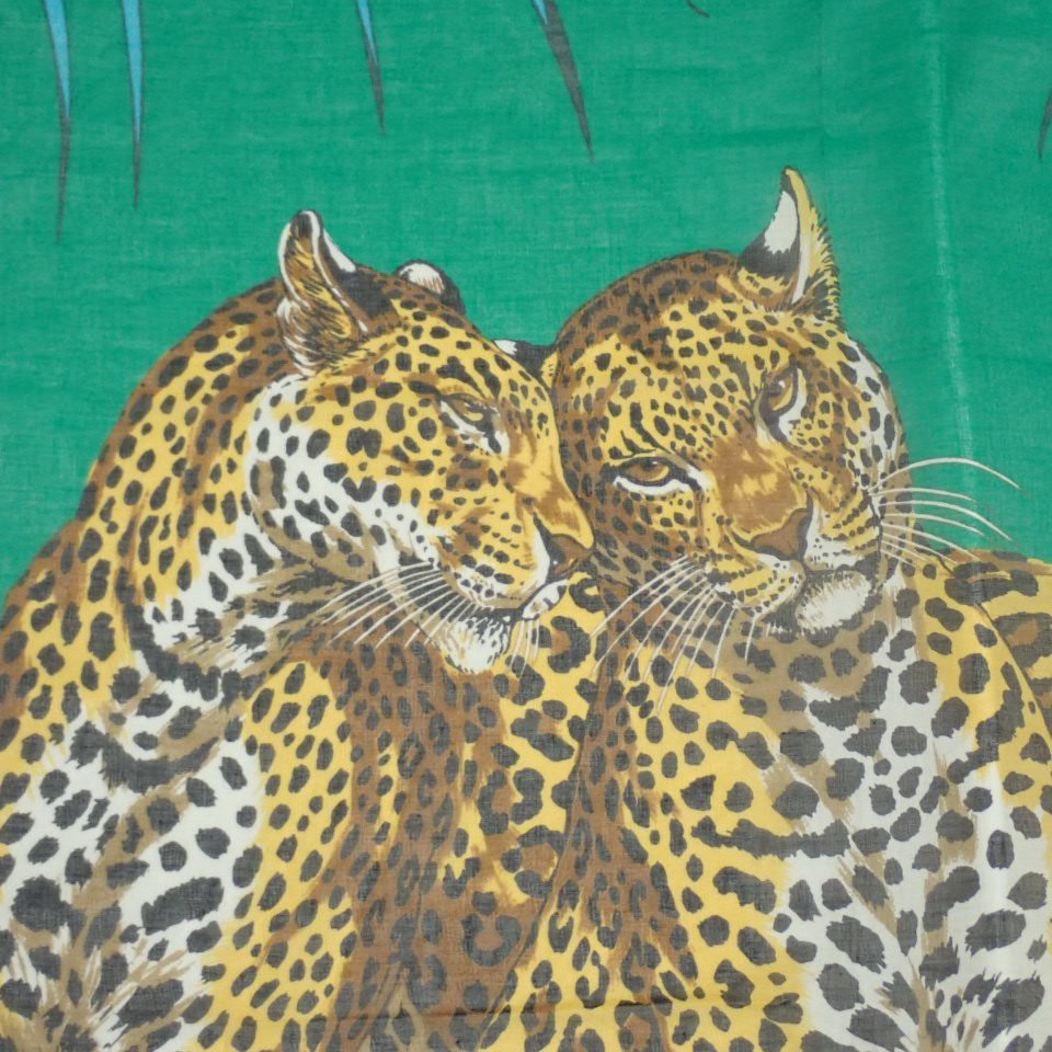 ☆HERMES/エルメス ジャングルラブ ショール 約170×145cm/グリーン系