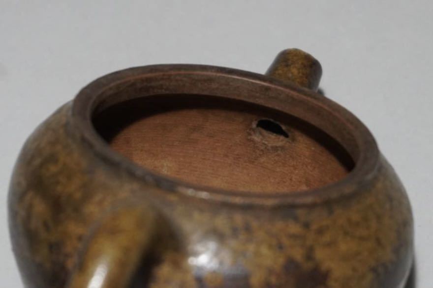 時代 古伊部(いんべ)急須 古い備前焼 明治期作 時代箱入 煎茶道具