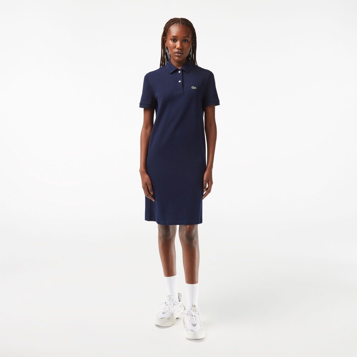 LACOSTE】ラコステ ベーシックポロドレス ネイビー Lサイズ | www