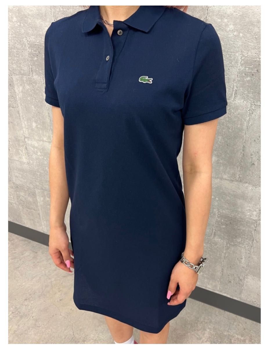 LACOSTE】ラコステ ベーシックポロドレス ネイビー Lサイズ | www